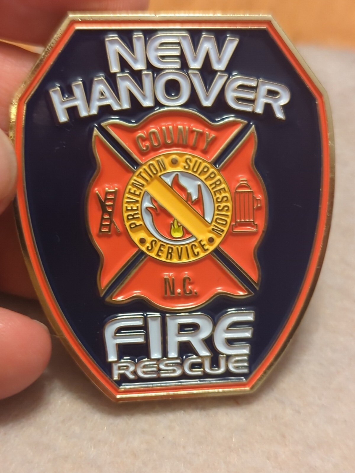 Challenge Coin New Hanover County Fire Rescue Patch Station Firefighter EMS NC