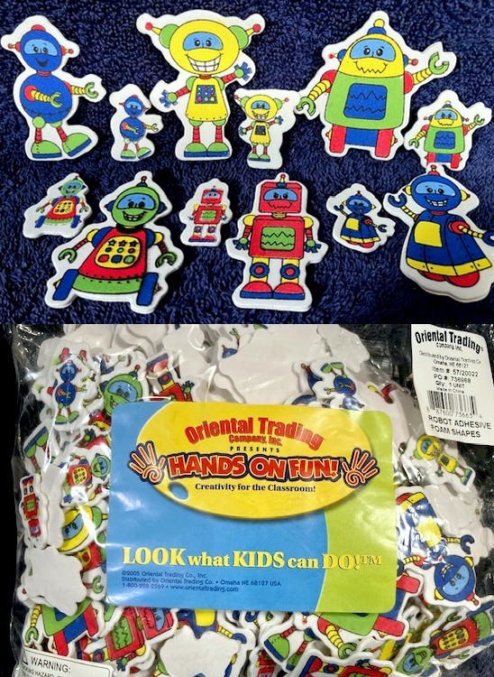 500 Bulk Lot ROBOT Cutout FOAM STICKER School Classroom SET Party ADHESIVE Shape