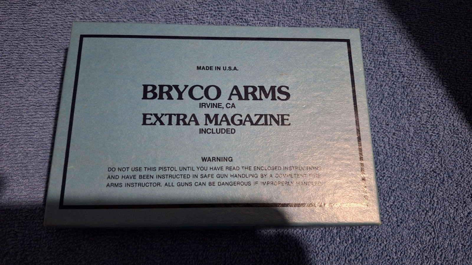 Bryco Arms '48 Cardboard Pistol Box w/ Papers
