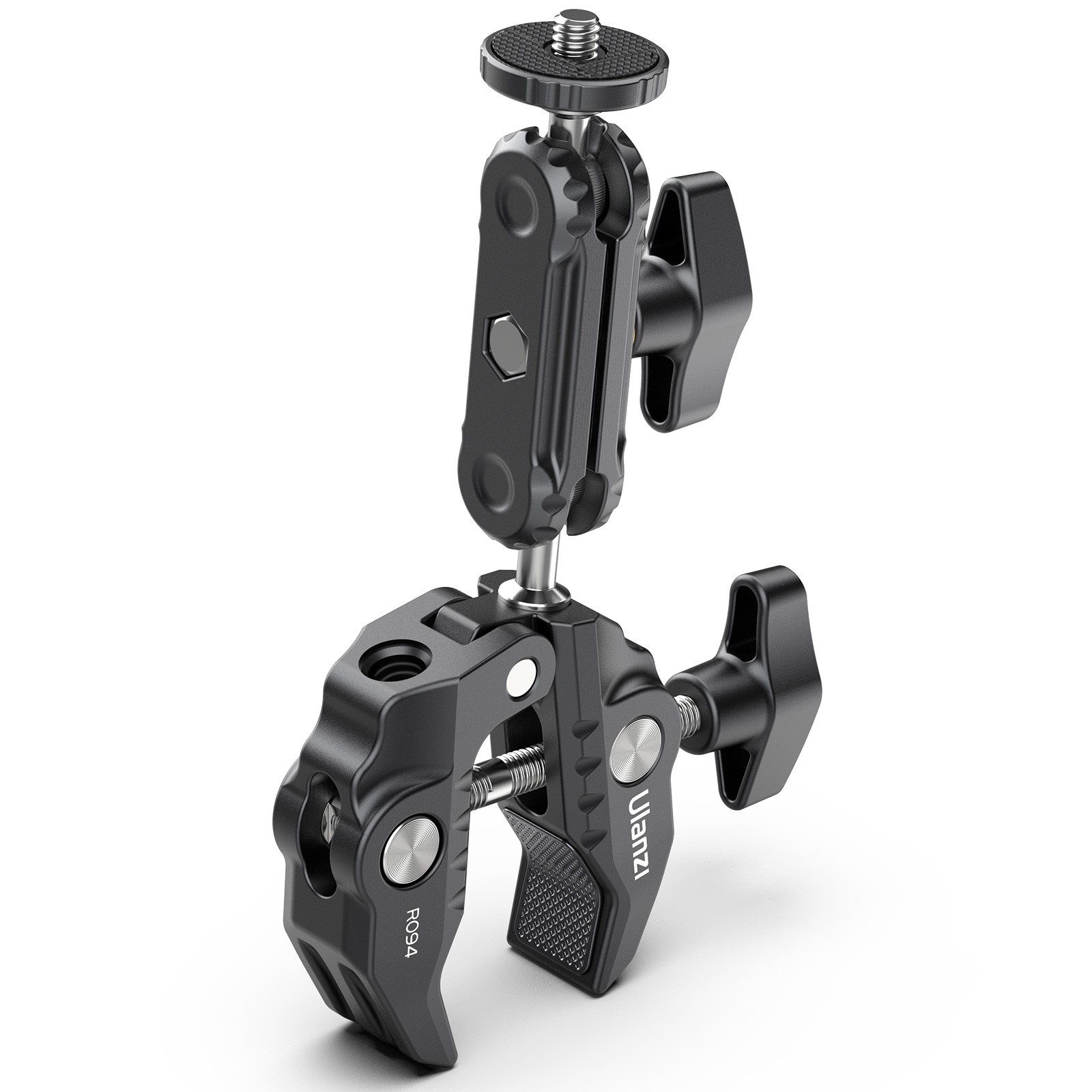 Super Clamp Camera Mount Clamp Pan 1/4 & 3/8 Thread Holes 360° Ball Head R094