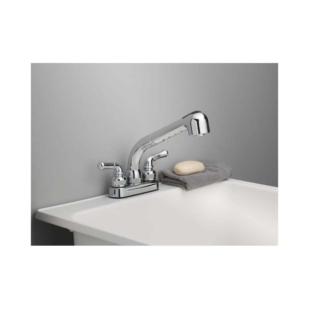 Homewerks Pullout Laundry Faucet Chrome 2 Handle