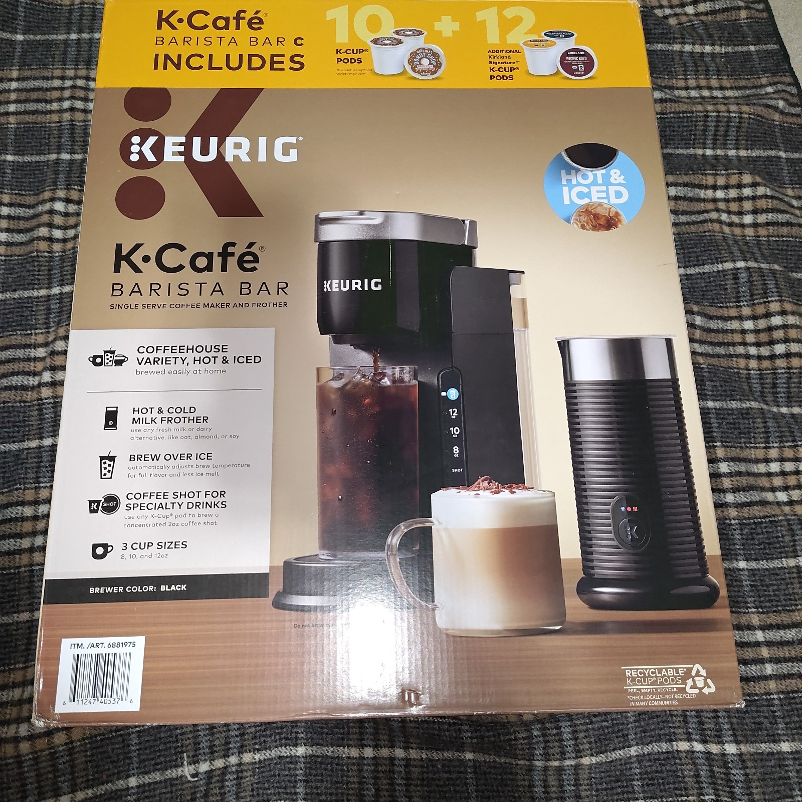 Keurig K-Cafe Barista Bar K-Cup Brewer + Frother with Donut Shop Kirkland Pods