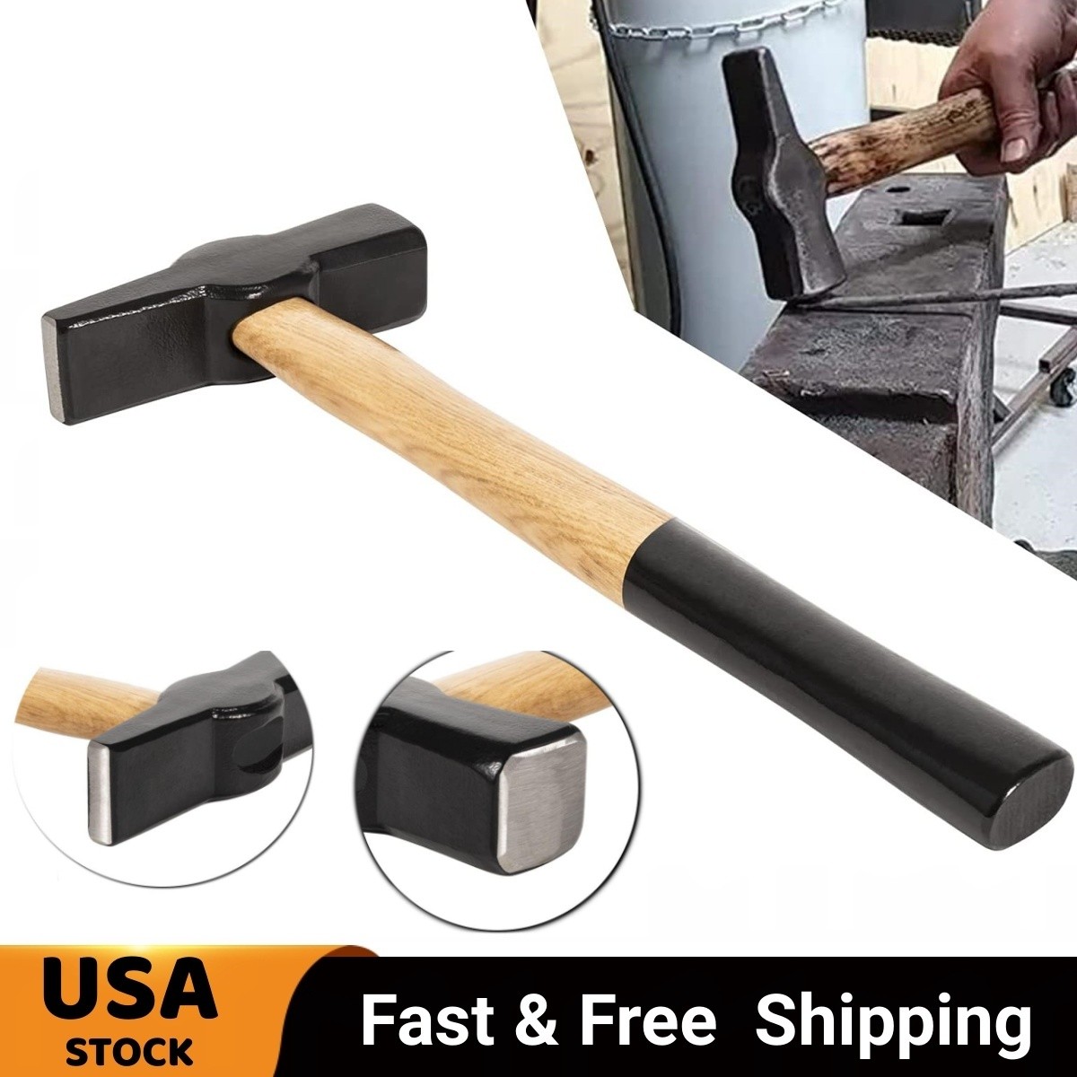 Blacksmiths' handmade Hammer Replace for 0000811-1000 Blacksmith Forging Tool
