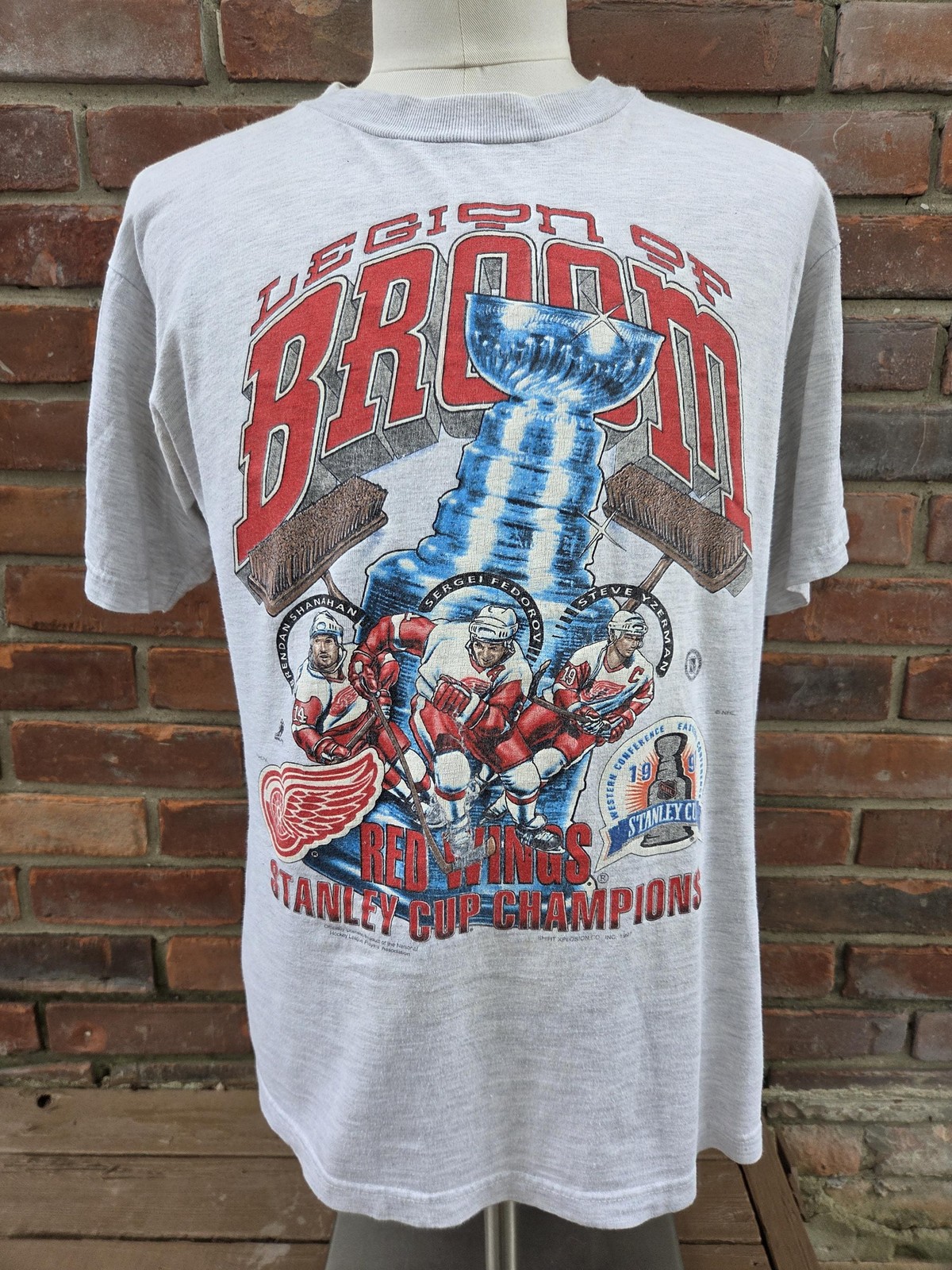 Rare 90s Detroit Red Wings T Shirt 1997 Stanley Cup Champions tee HN5254