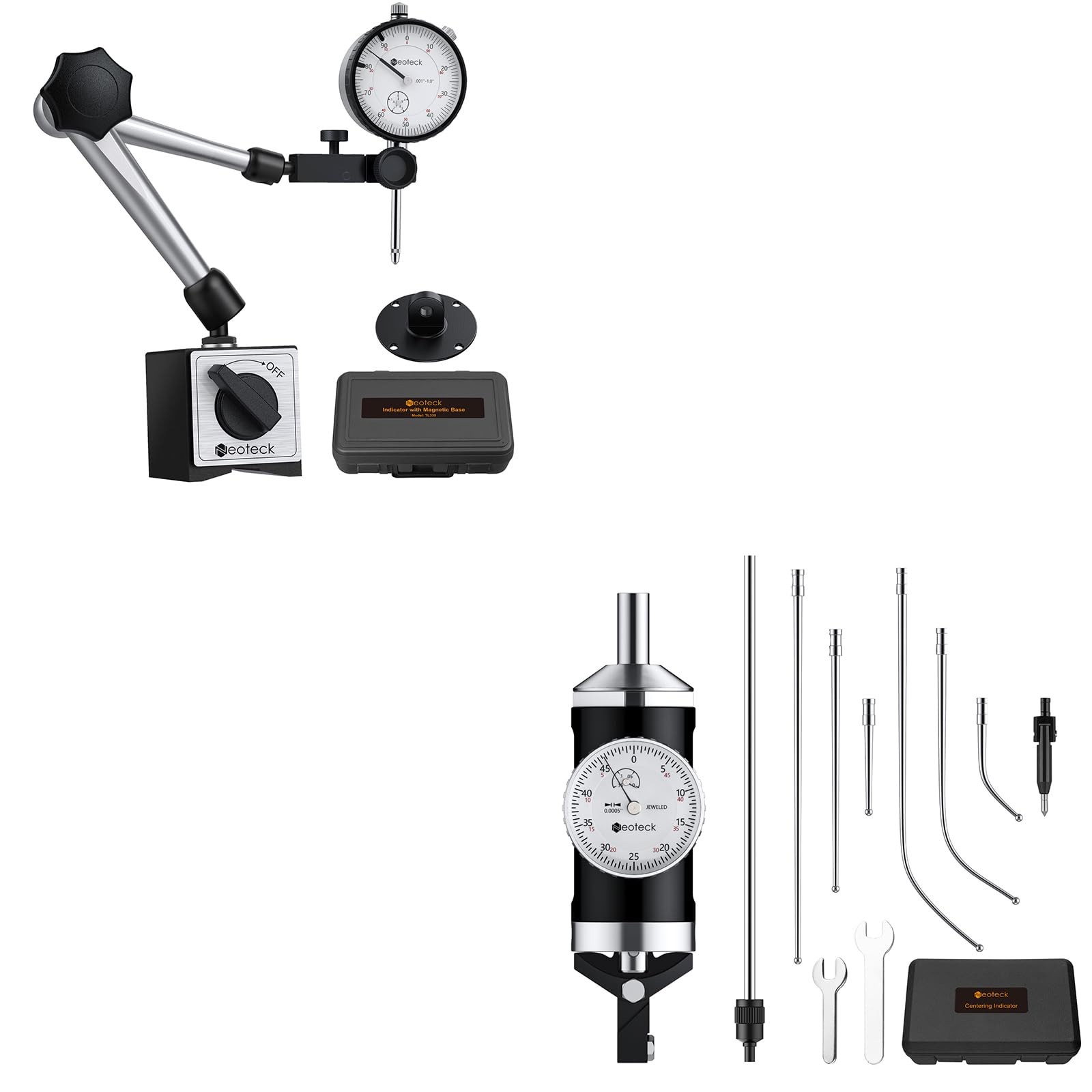 Neoteck 1" Dial Indicator Set + 0.15'' Coaxial Centering