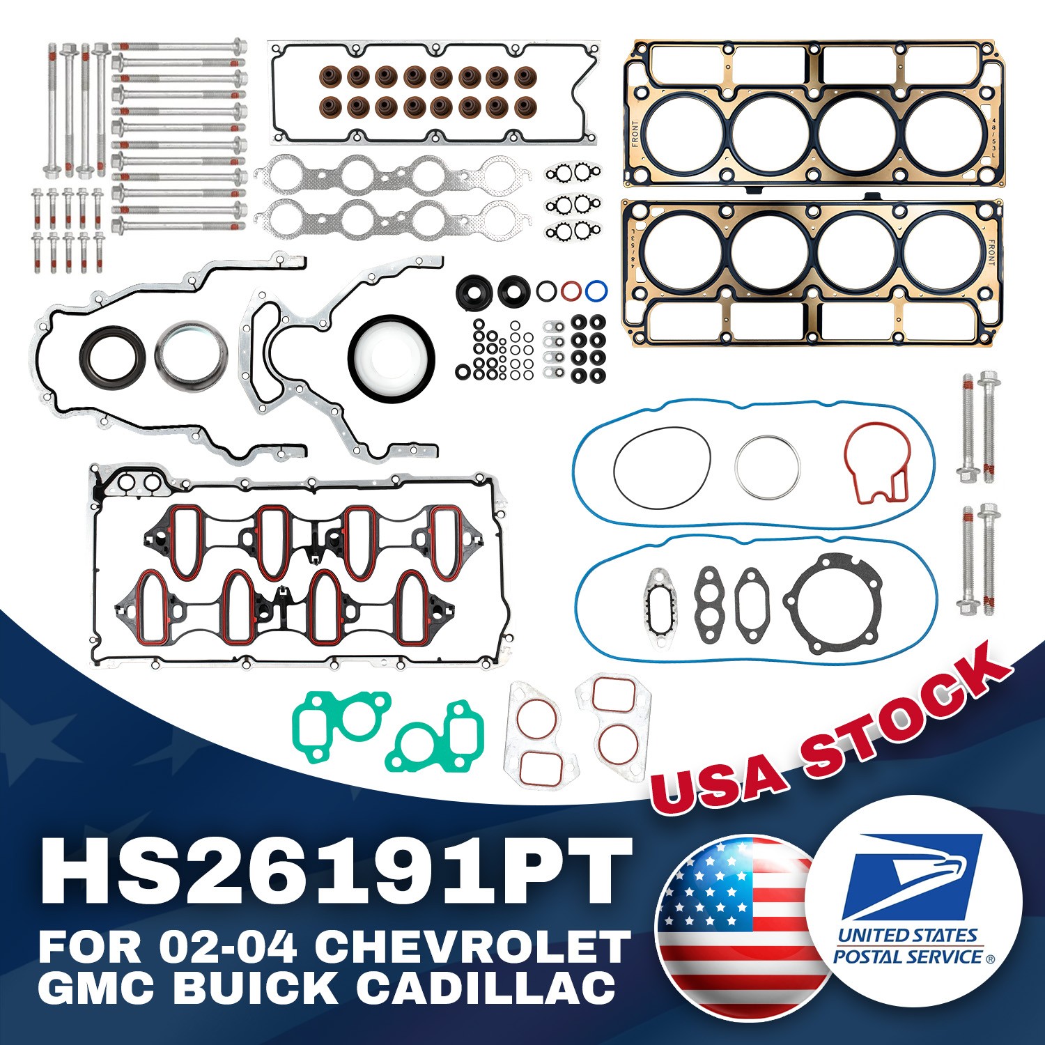 HS26191PT New Head Gasket Set Fits For Chevrolet GMC 5.3L 4.8L V8 OHV 2002-2011