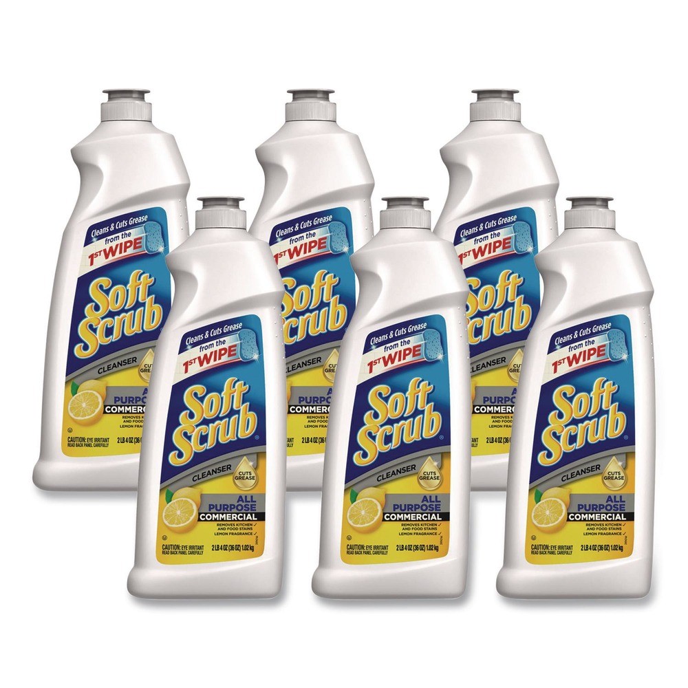 Soft Scrub 15020CT 36 oz Bottle All Purpose Cleanser - Lemon Scent (6/CT) New
