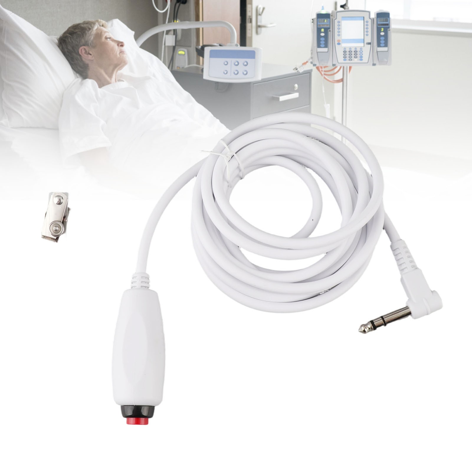 9.8ft Push Button Cord Universal 6.35mm Interface Replacement Nurse Call WT
