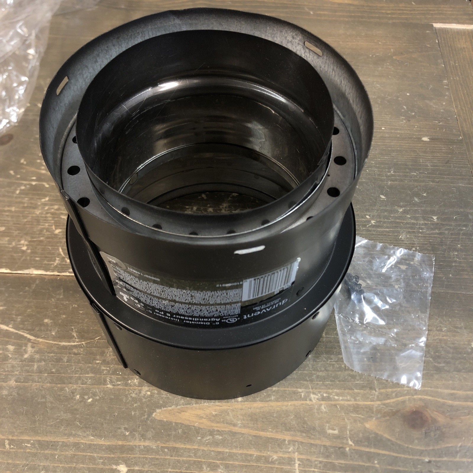 DuraVent DVL Adapter Increaser, 5" to 6" Dia., Model# 5DVL-X6