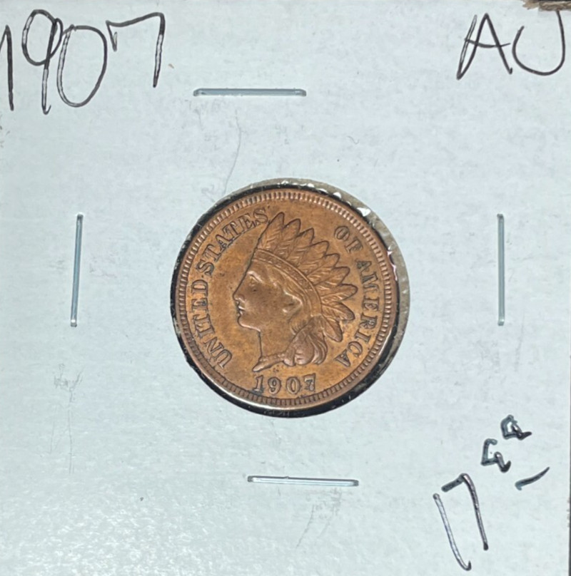 1907 INDIAN HEAD CENT~ AU ~NICE COIN~