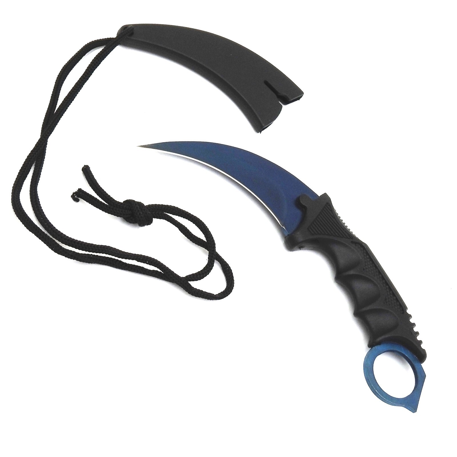 Eagle Claw Knife Scimitar Blue Stainless Fixed Blade w Sheath Camping Cutdoor Gi