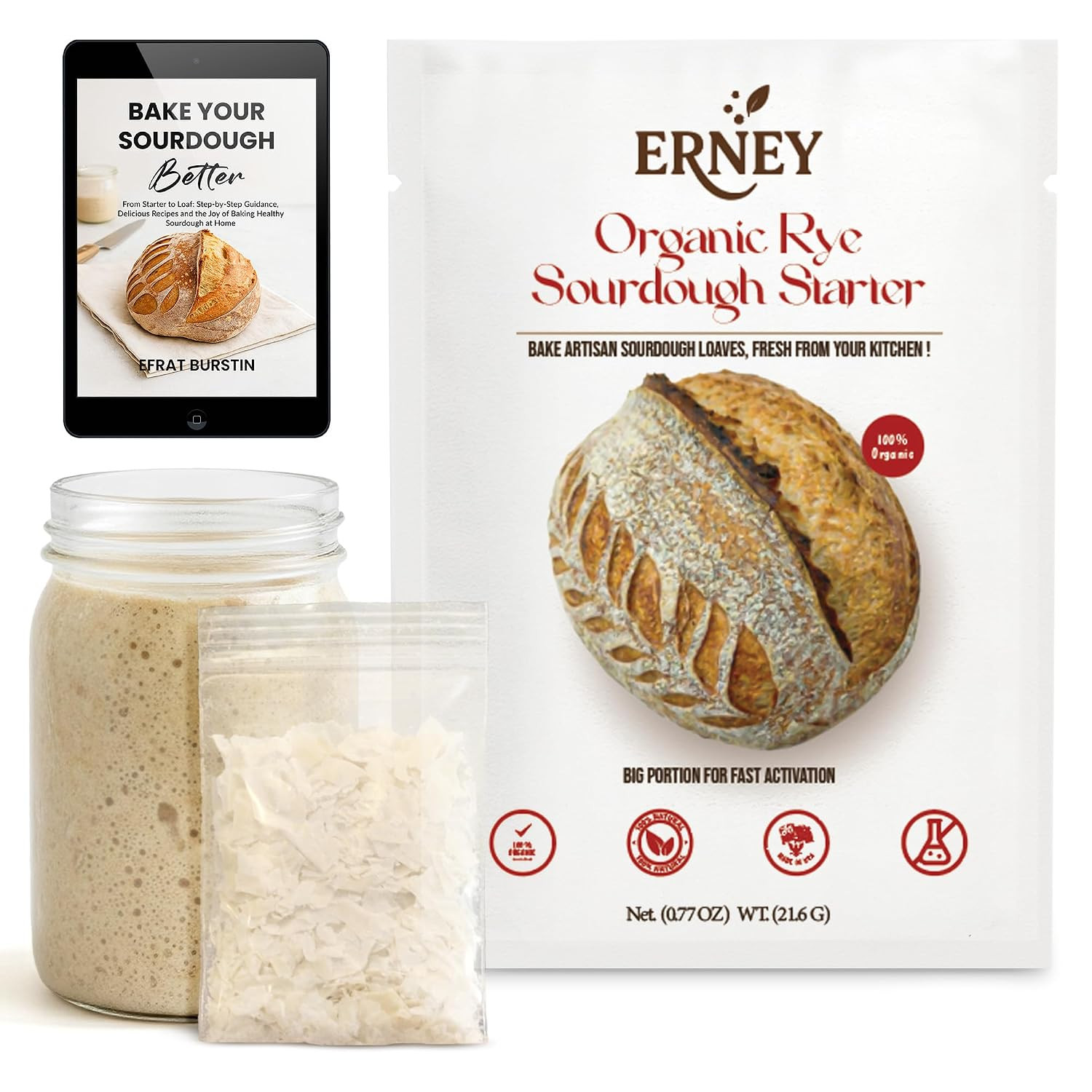 Dehydrated Sourdough Starter 21.6 G per Sachet for Bread Making - Perfect Rise O