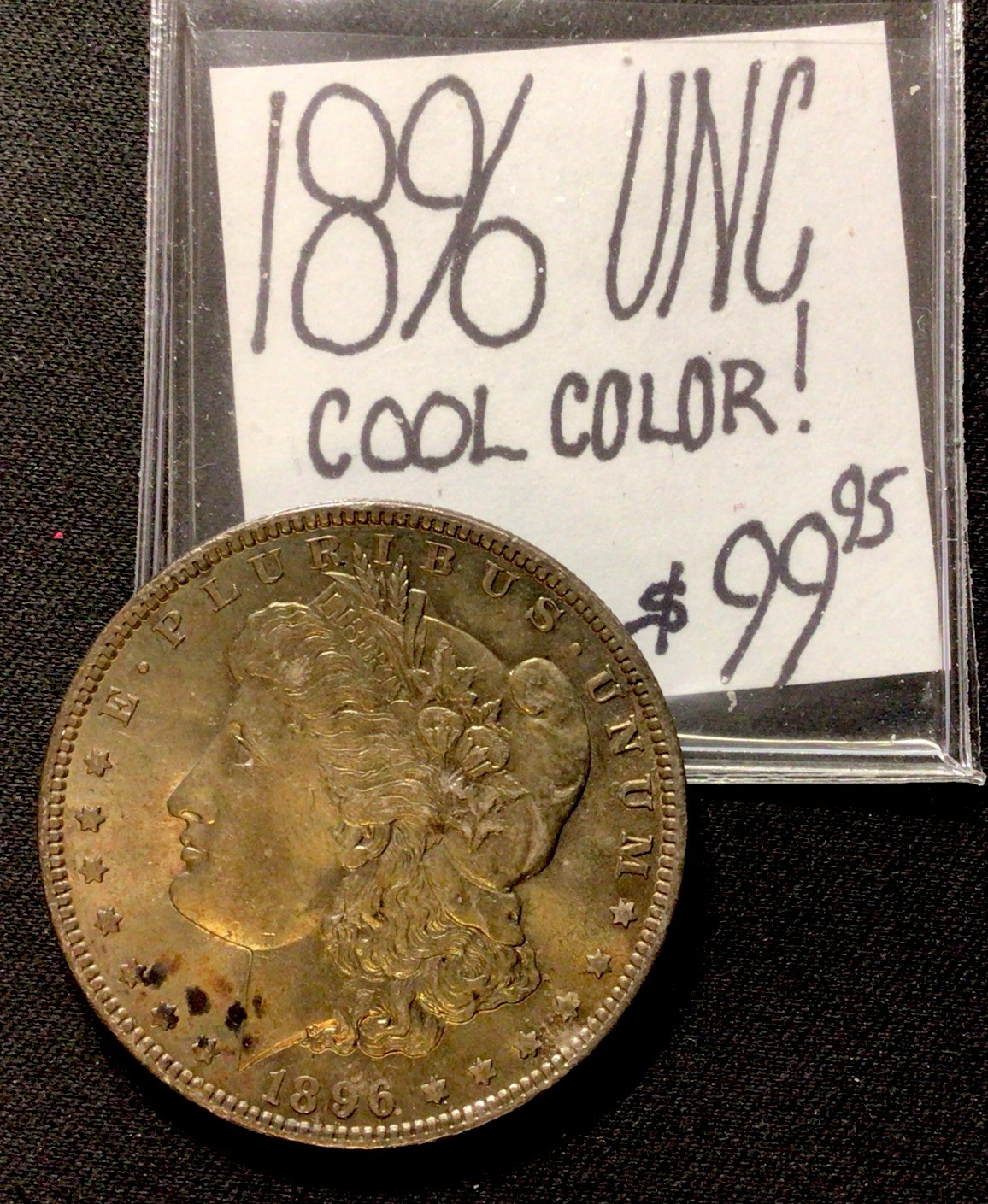 1896 Morgan Silver Dollar UNC! Cool Color! ENN Coins