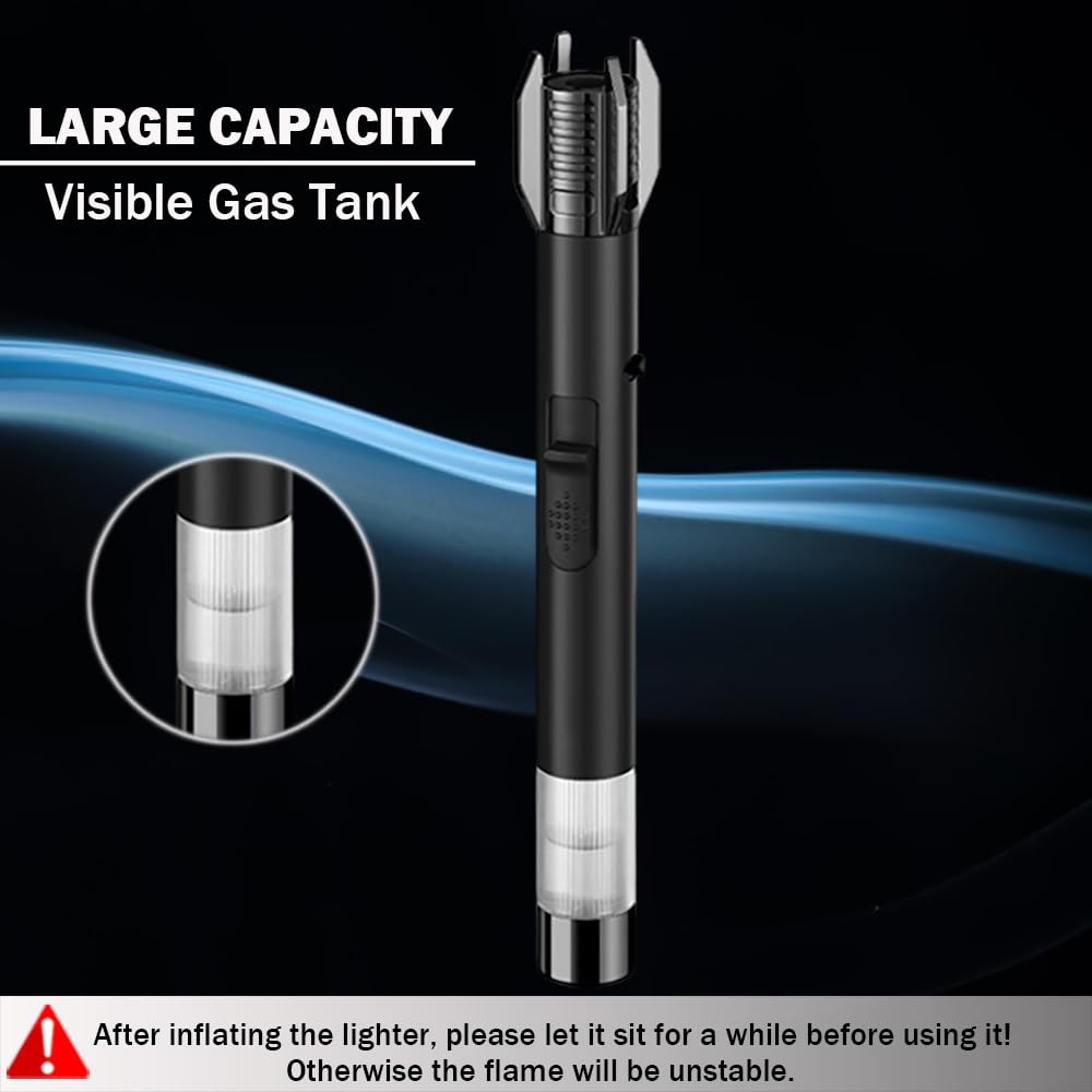 Blazarar Lighter, Bright Fire Butane Torch Lighters with Black