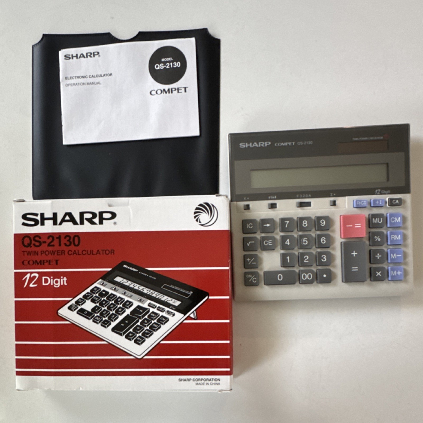 Sharp QS-2130 Twin Power Desktop Calculator 12-Digit LCD Large Keys