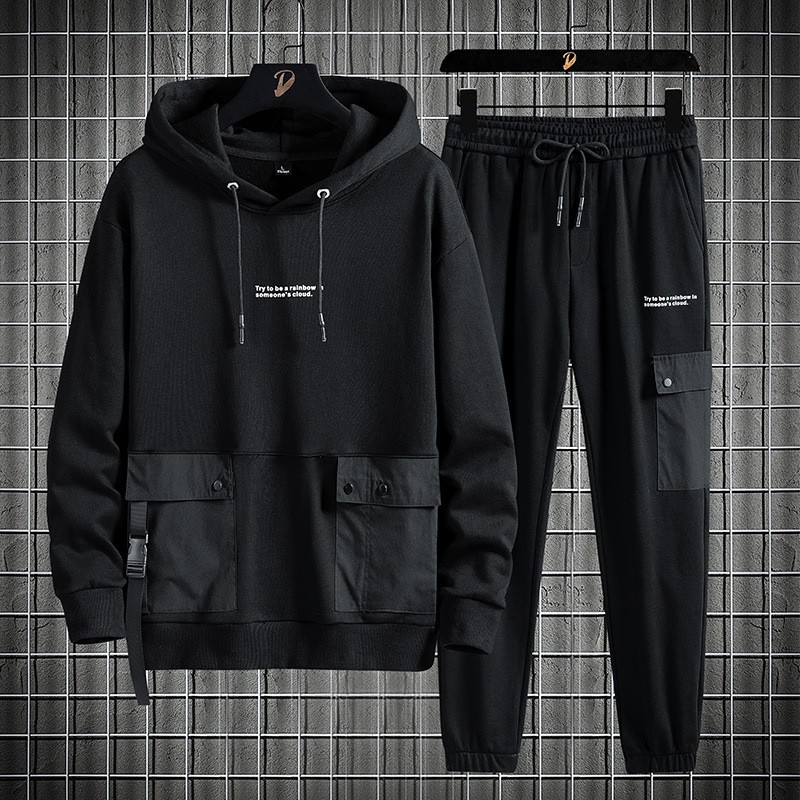 Mens Sweatsuit 2 Piece Sets Sportswear Tracksuit Sets Hoodie Pants Jogging Suits