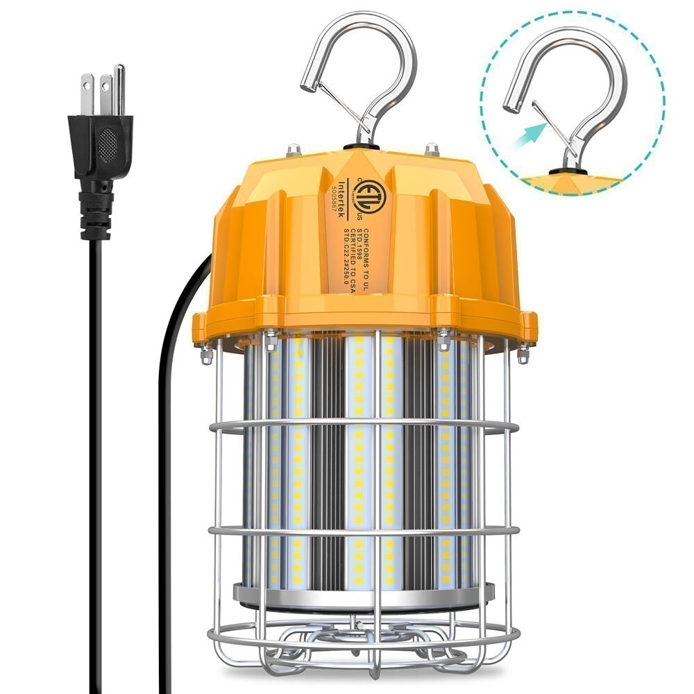 2Pack LED Temporary Work Light 100W Constructions Warehouse High Bay Light 5000K