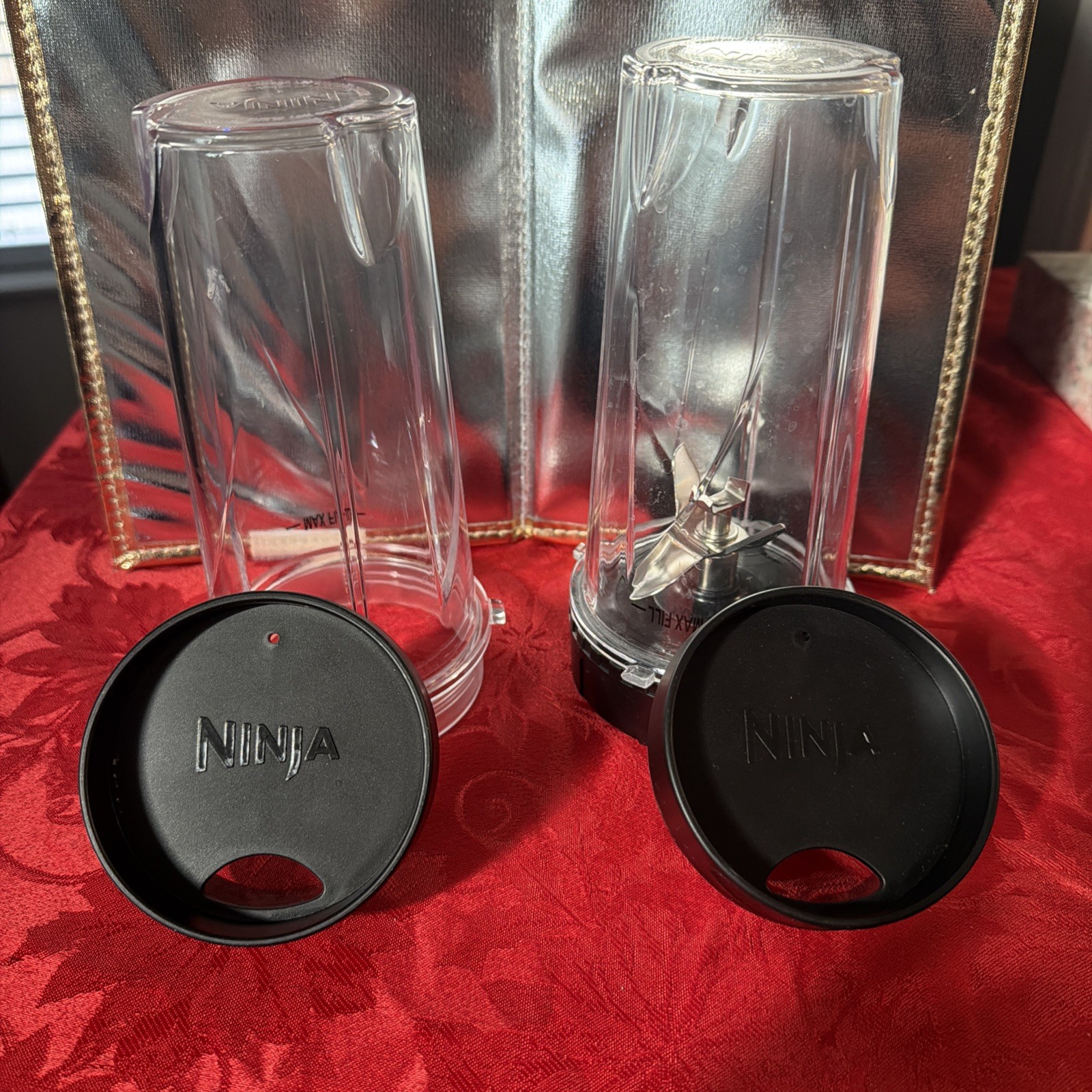 Ninja Professional Single Serving 2 Individual 16 oz Cups Blade 2 lids FAST SHIP