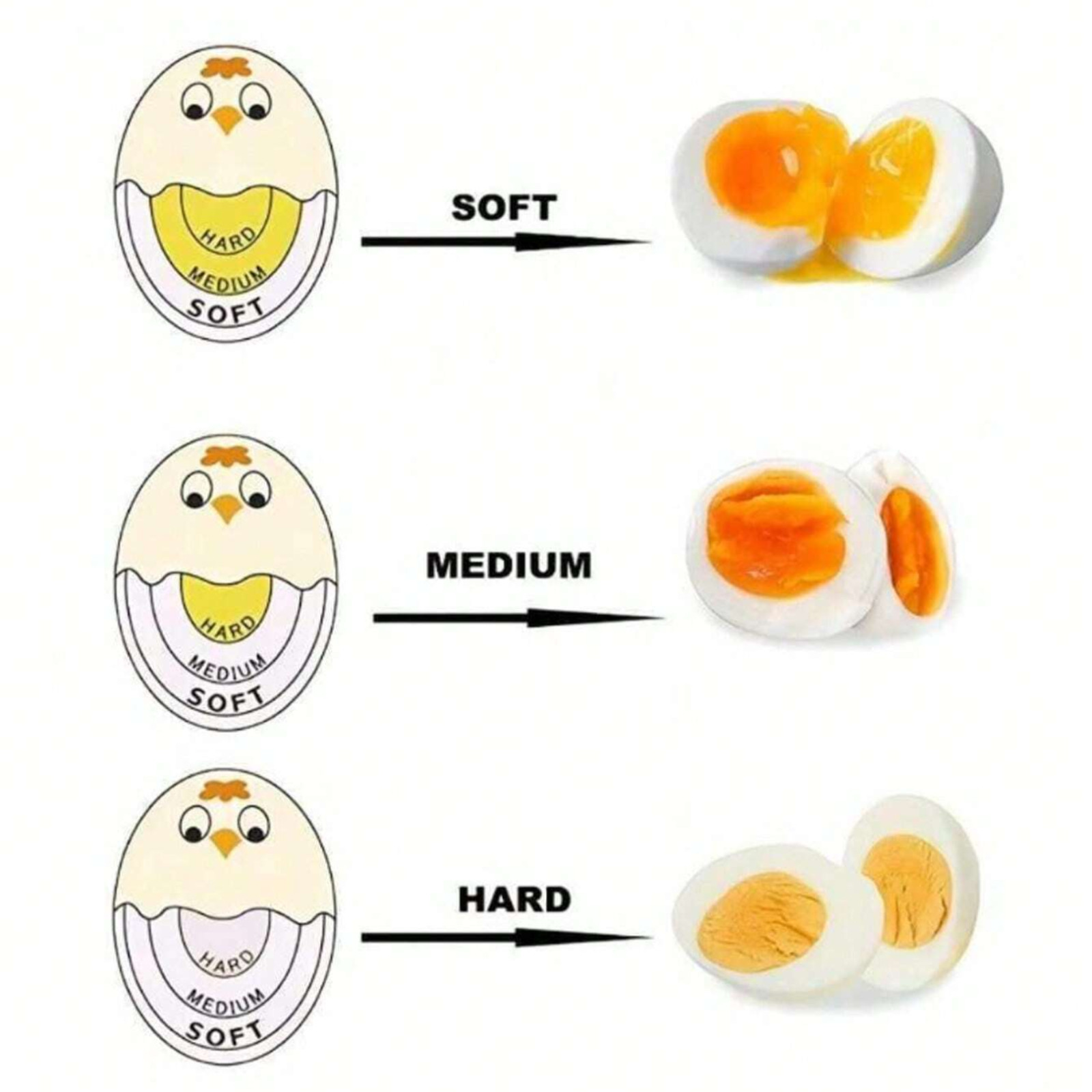 1x Color Changing Egg Timer – Accurately Measure Hard And Soft Boiled Eggs Cook