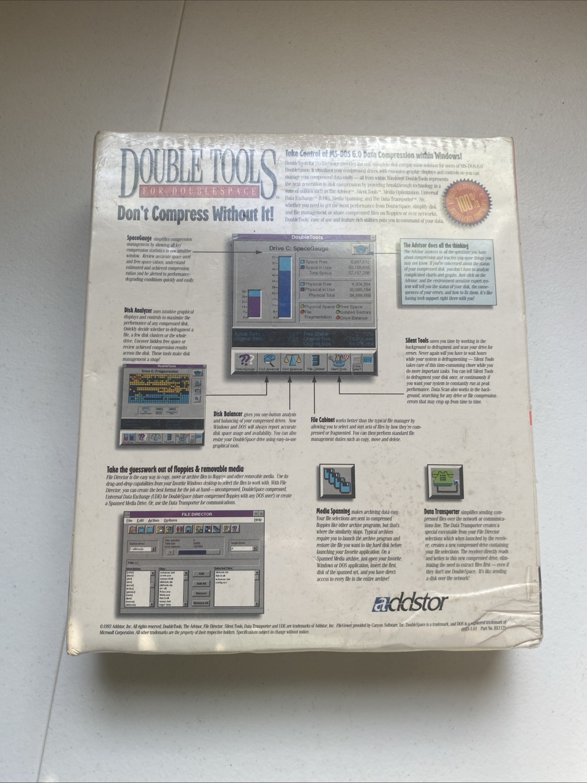 Central Point Double Tools Compression Software for MS-DOS 6 Floppy 3.5"