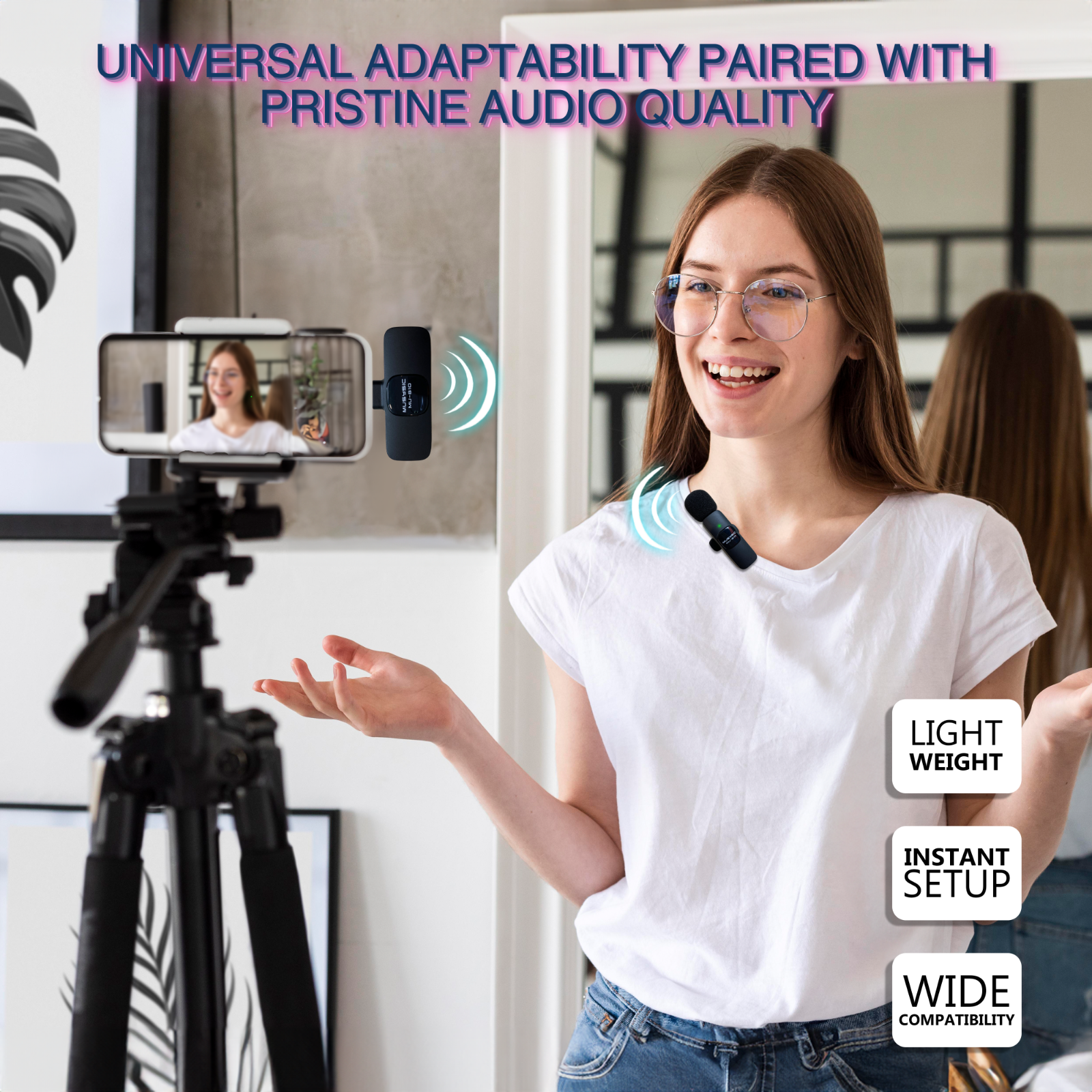 Wireless Lavalier Microphone with Lightning Connector for iPhone