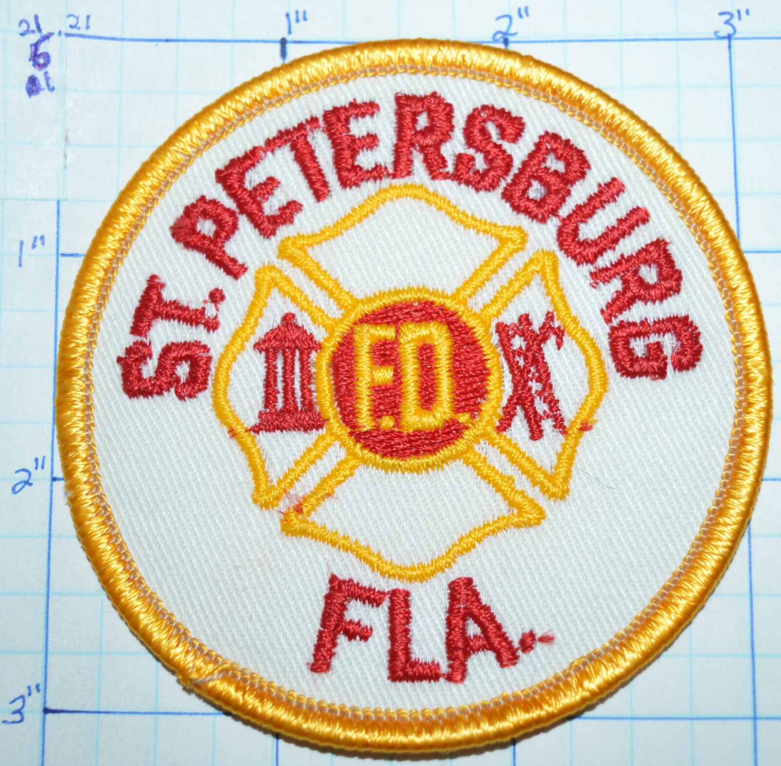 FLORIDA, ST. PETERSBURG FIRE DEPT 3" ROUND WHITE PATCH