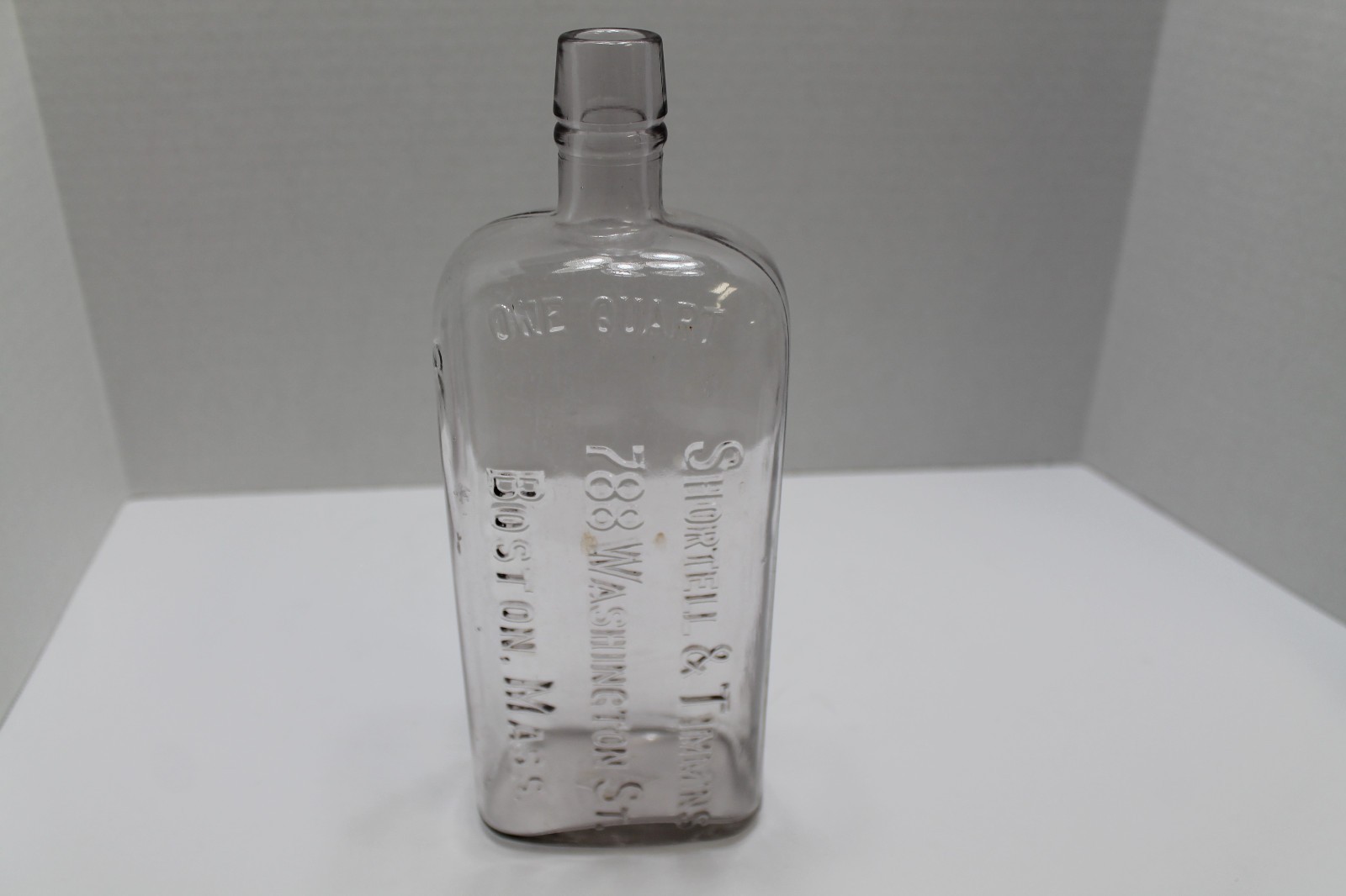 Vintage Pre Prohibition Shortell & Timmins Liquor Bottle Boston Mass One Quart