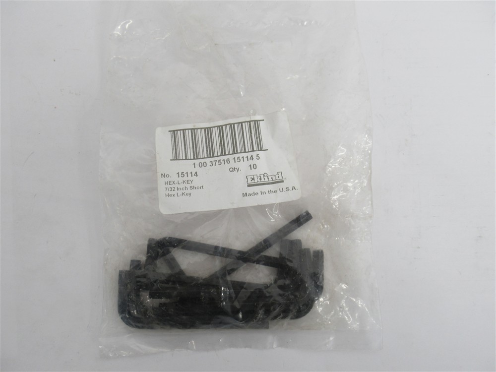 Eklind 15114, 7/32" Short Hex L-Key/Wrench, 10 Pack