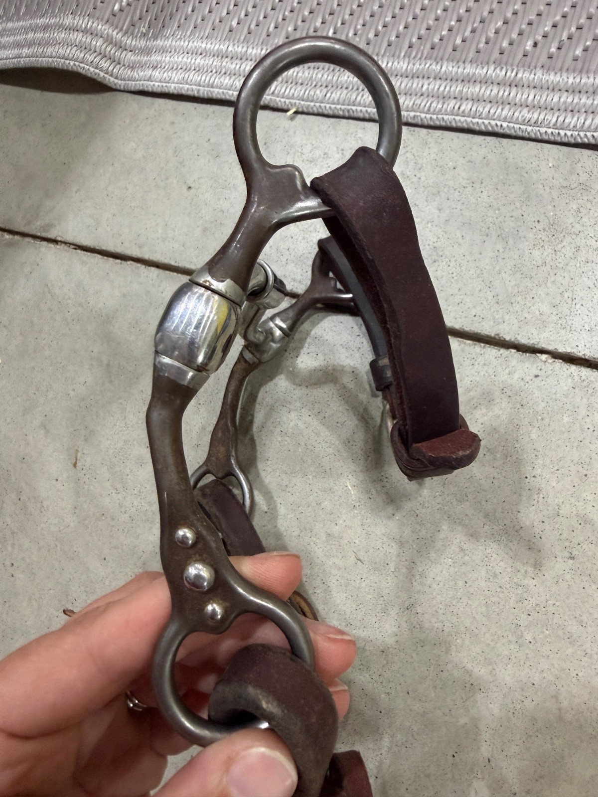Low port hinged futurity bit 5 5/8 barrel, 5 1/8 mouthpiece