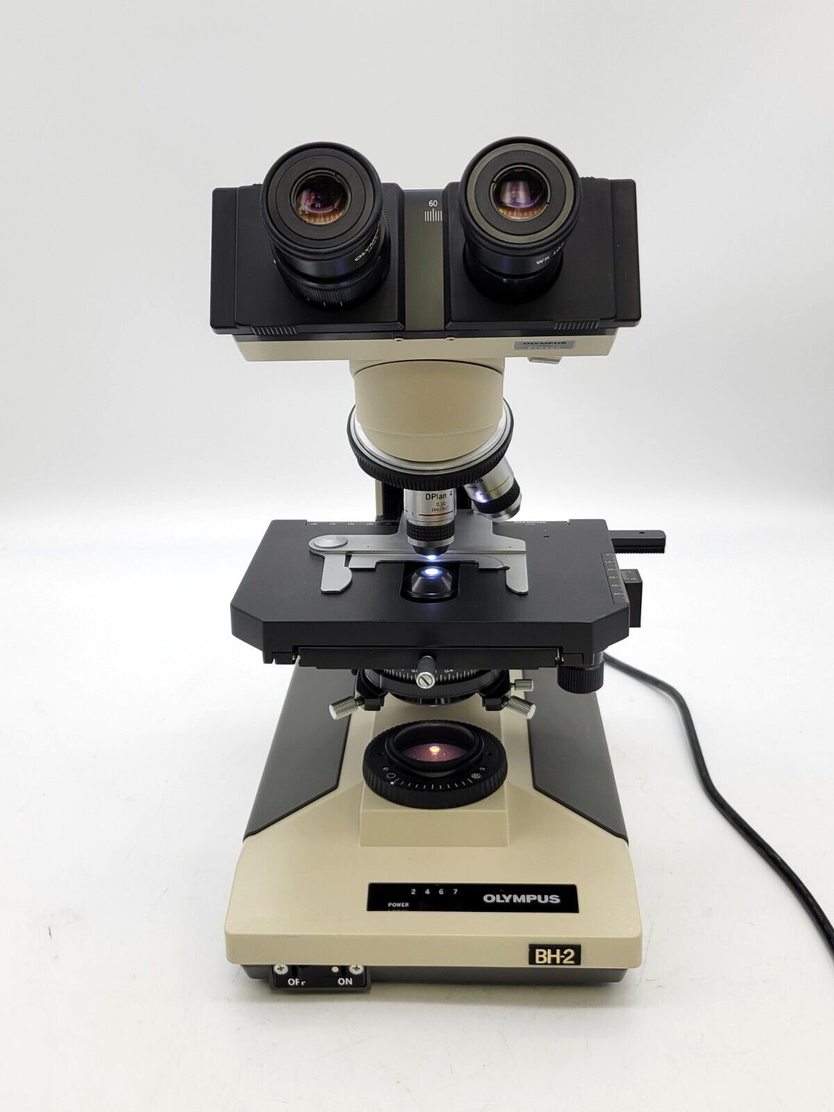 Olympus Microscope BH-2 with Binocular Head & 4x, 10x, 40x, 100x Objectives BH2