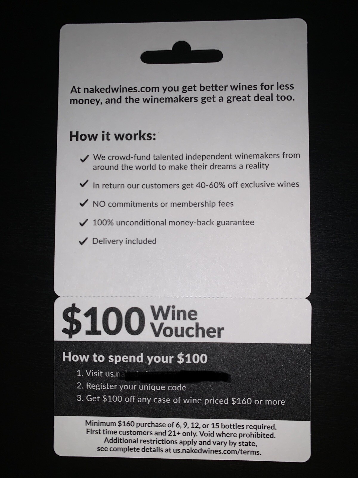 wine gift card