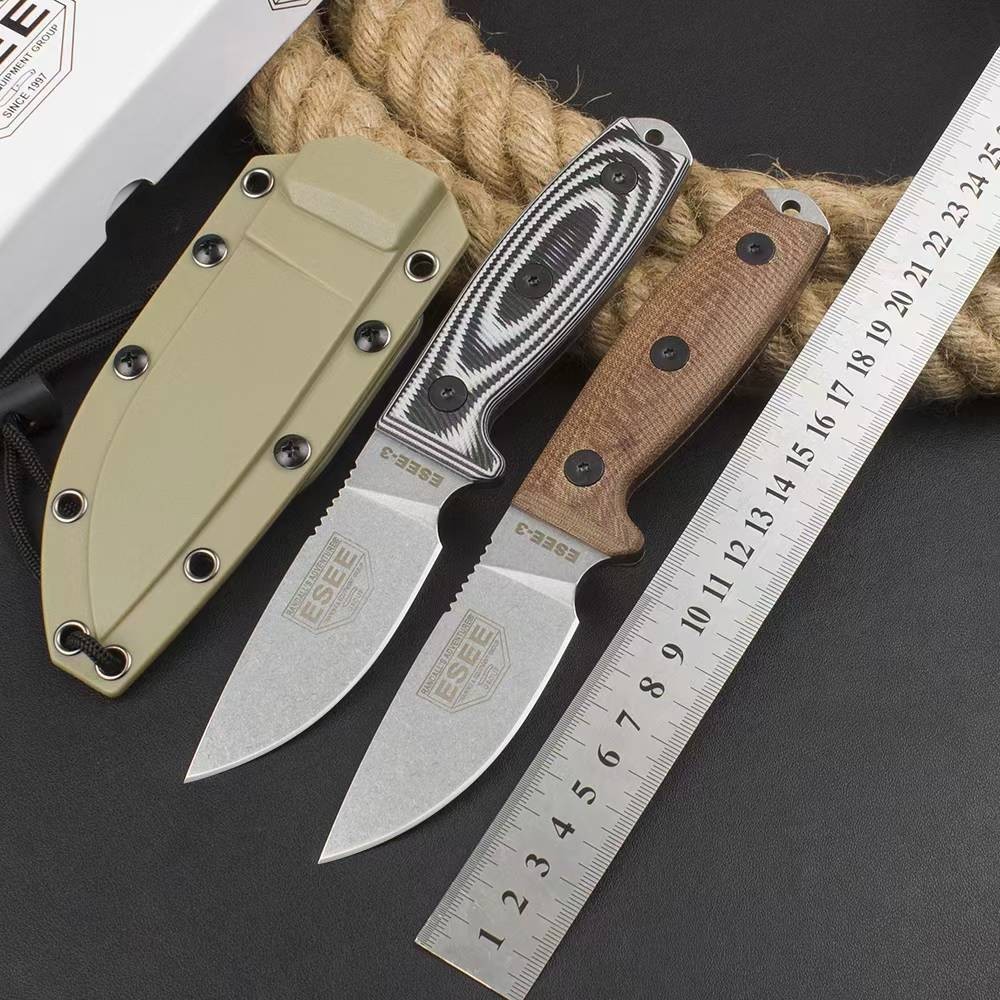 Multiple Styles Tactical Straight Knife 9Cr18Mov Blade G10/linen Handle Knives