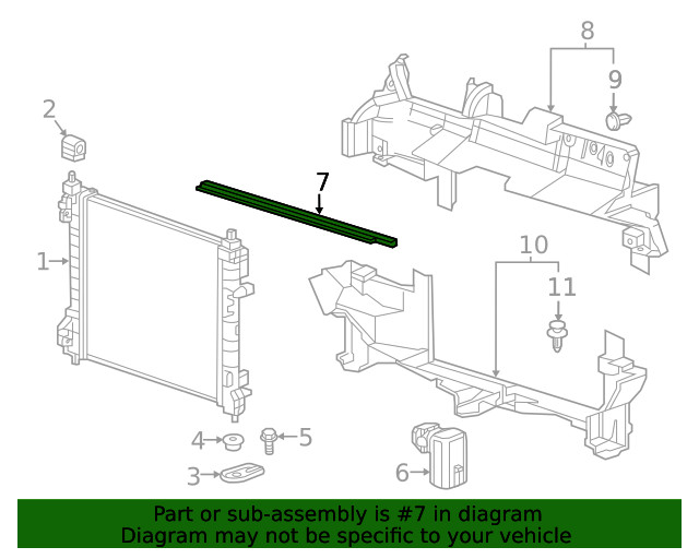 Genuine GM Upper Radiator Air Baffle 42333852