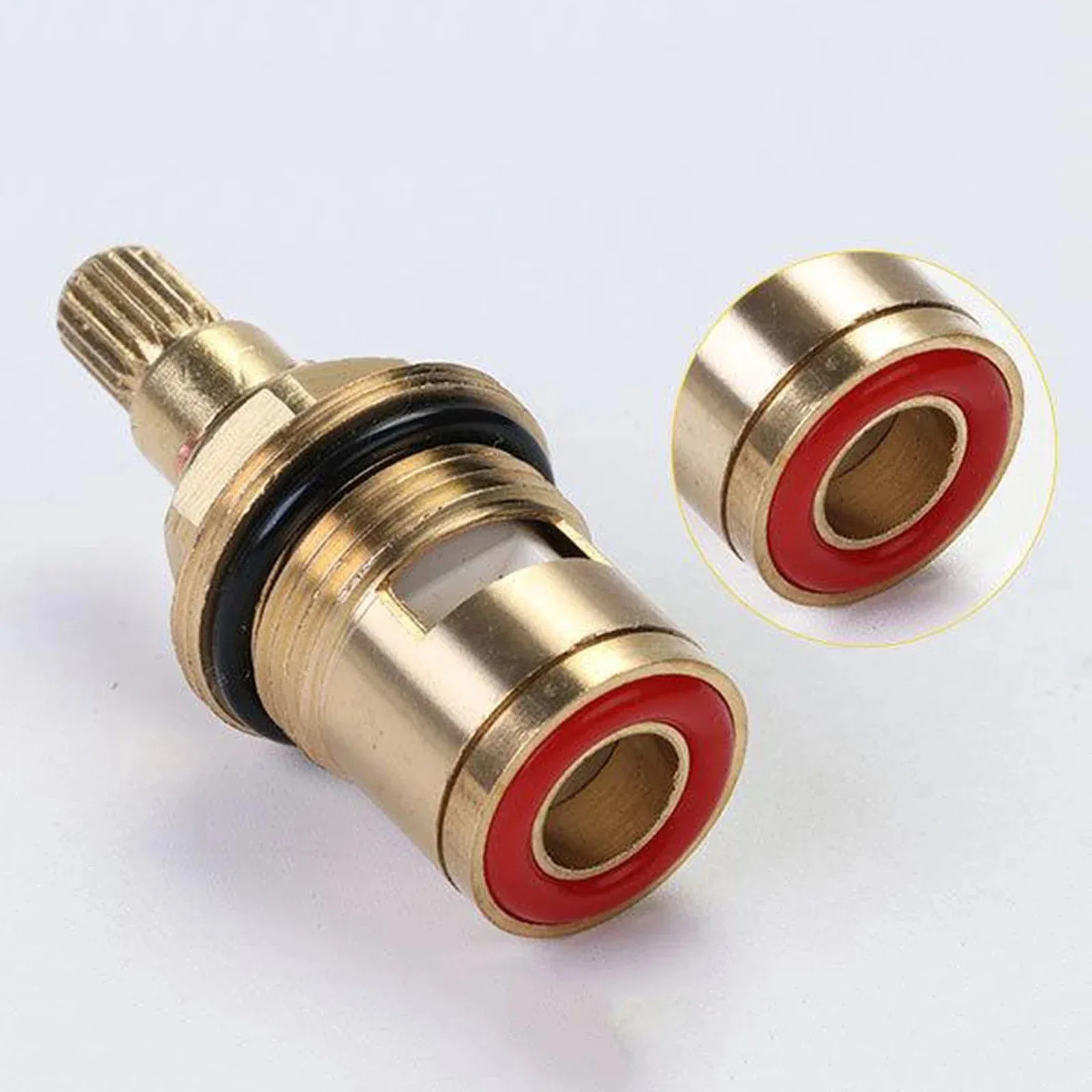 Brass Ceramic Stem Disc Cartridge Faucet Valve Replacement Quarter Turn 1/2