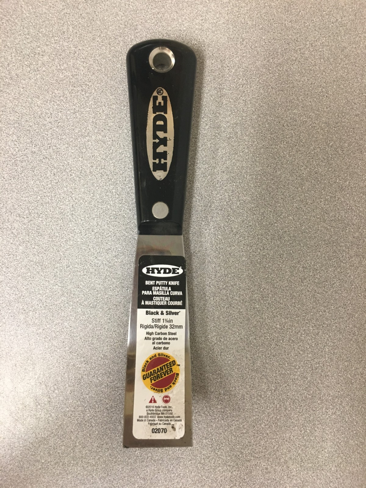 Hyde Black/Silver 1 1/4" W X 7 5/8" L High-Carbon Steel Bent Stiff Putty Knife