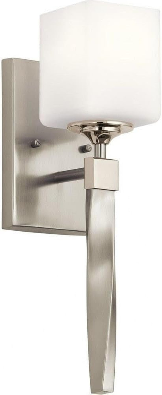 Marette 5" 1 Light Wall Sconce with Satin Etched Cased Opal Glass in Brushed Nic