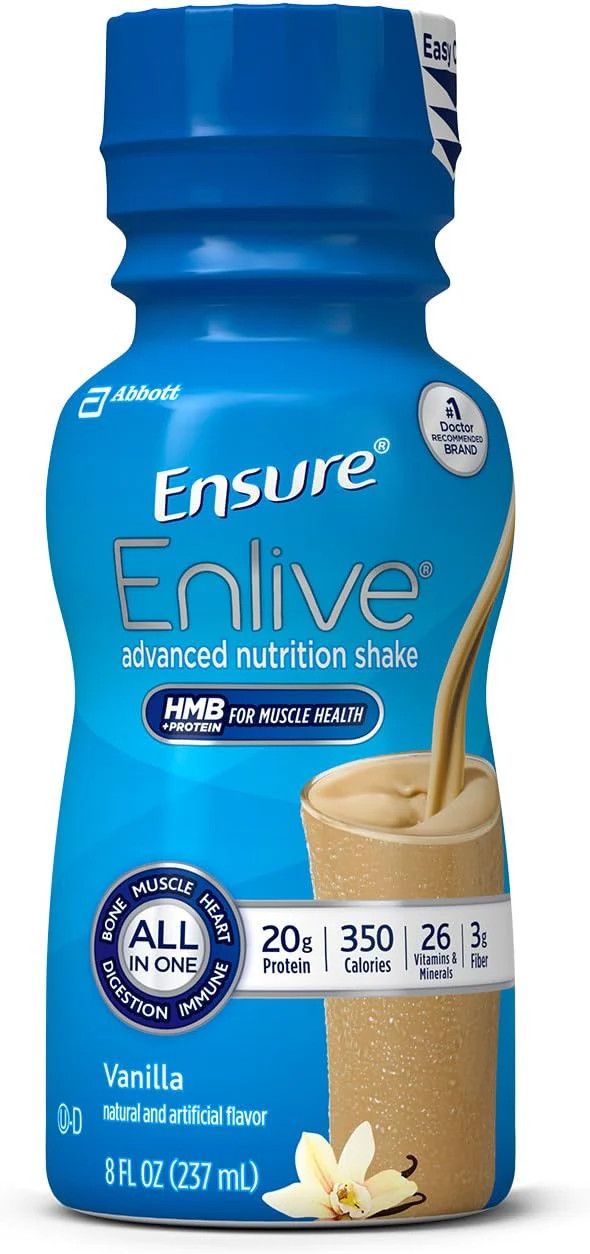 Ensure Enlive Vanilla, 8 oz Bottle, CS/24