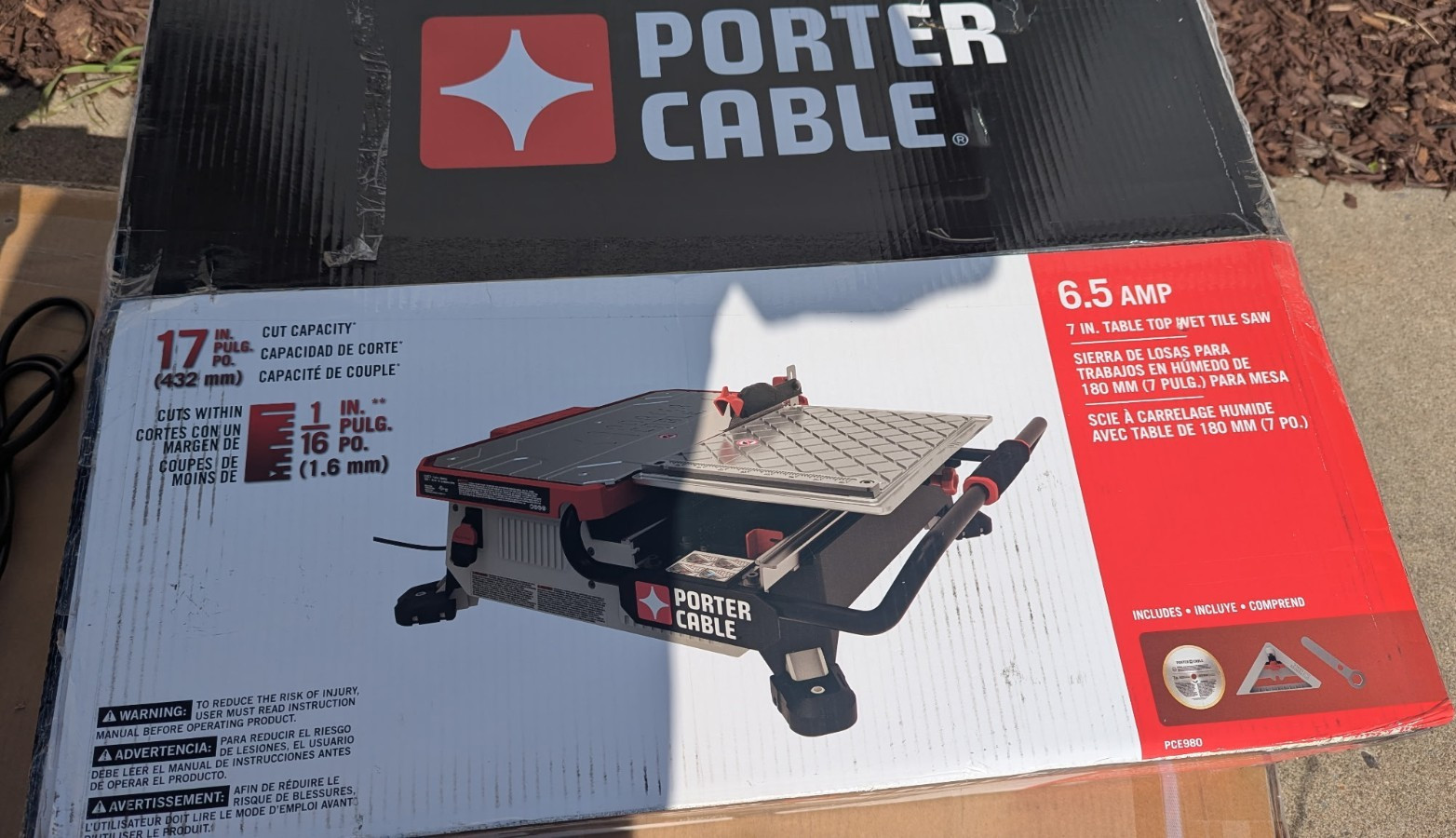 PORTER-CABLE PCE980 7 in Wet Tile Saw Corded Electric for Tile - New