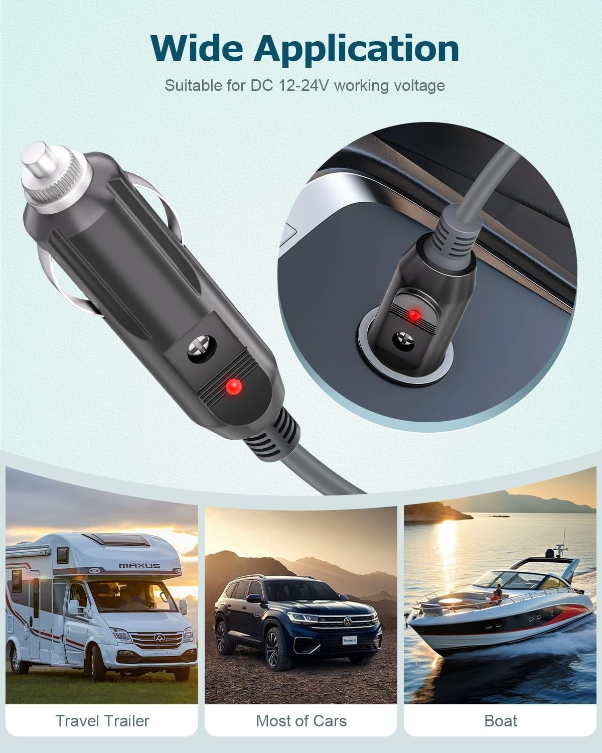 Starlink Mini Power Cable Cigarette Lighter 10FT/3M DC 3M, Gray