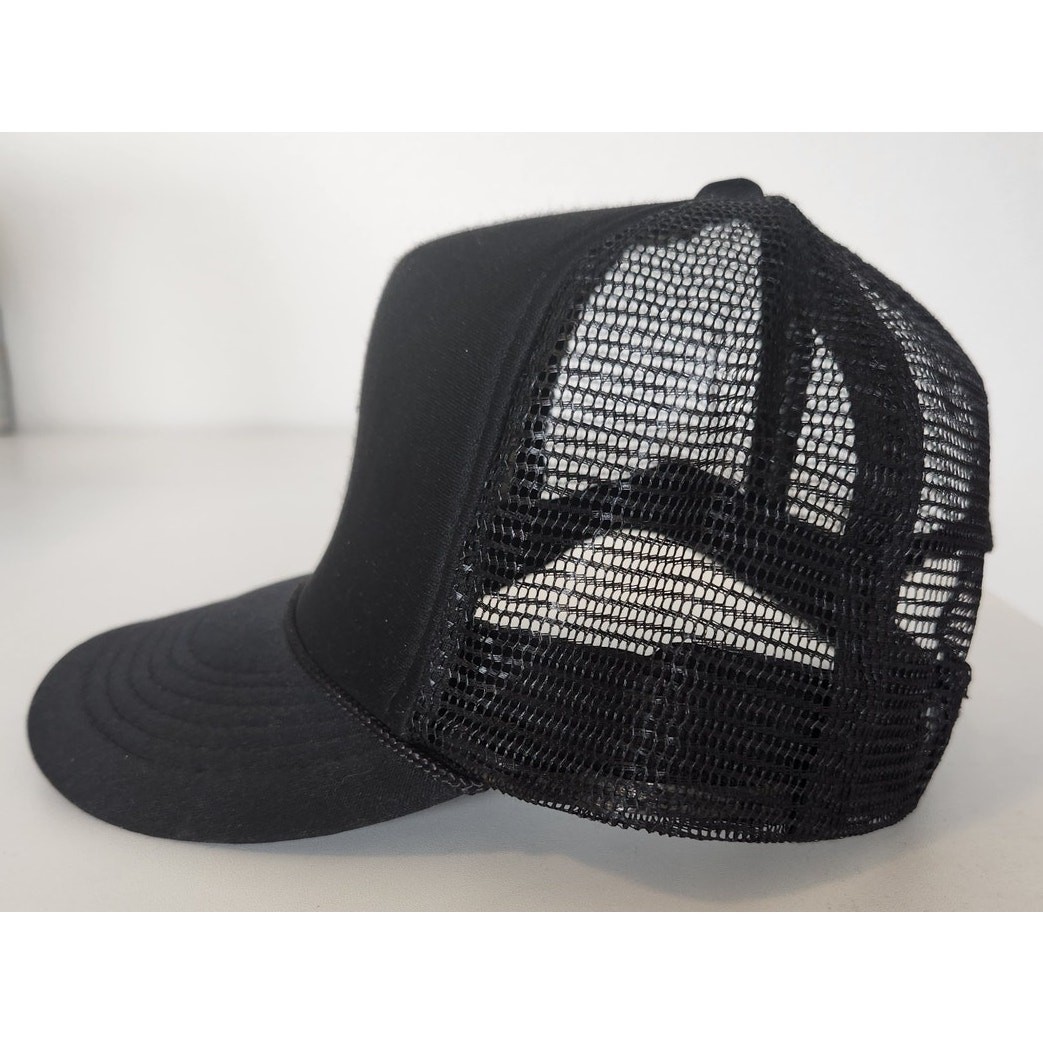 Cobra Youth Black Baseball Cap Hat Has Braid Across the Front Adj Snap Back