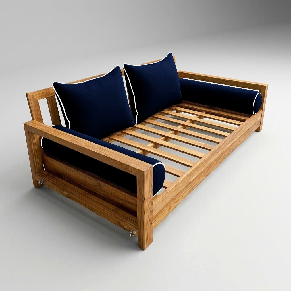 |COVER ONLY| STYLE 4 Queen Bolster Pillow Daybed Porch Swing Contrast Trim AD101