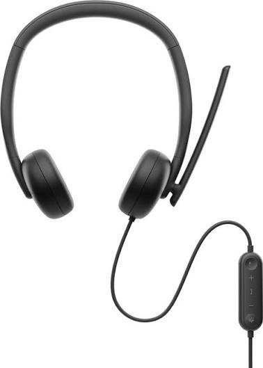 Dell WH3024 Wired Headset with Built-in Microphone In Black/Gray USB-C Teams