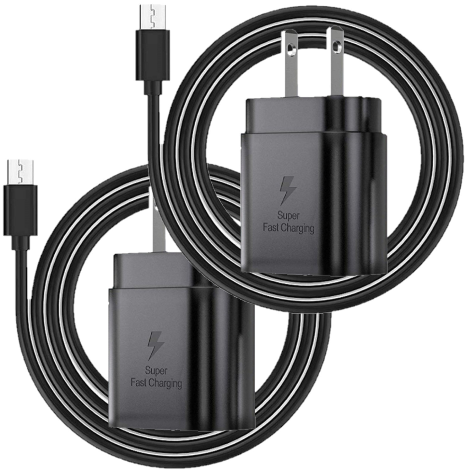 2 Pack USB C Fast Charge 6ft Cable Cord For 25w Galaxy A15 A16 A25 A35 A55 A75