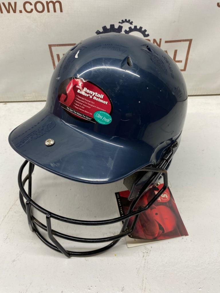 Schutt Ultra Fresh Ponytail Batter's Helmet with Faceguard Blue