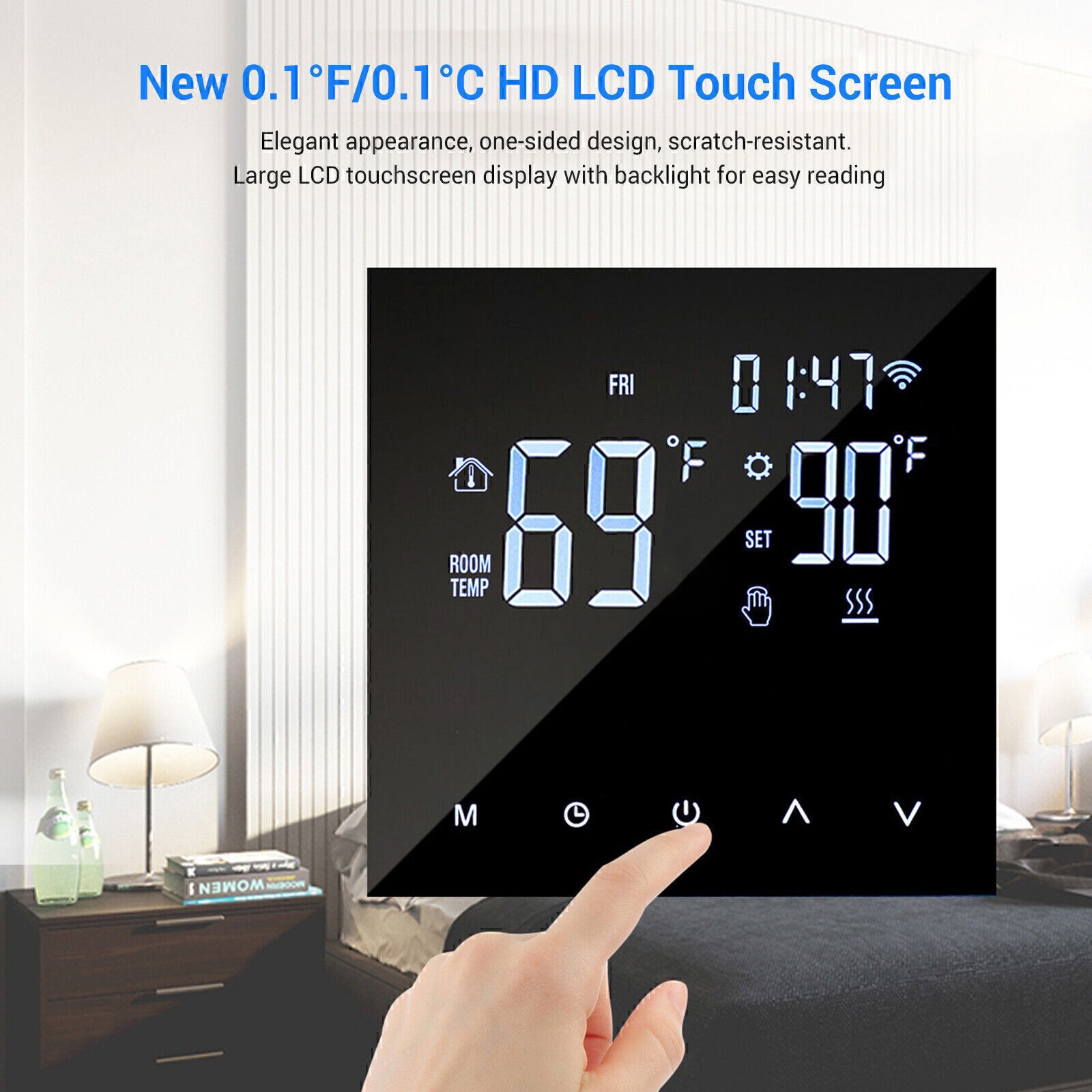 WIFI Smart Thermostat LCD Display Remote App Management for Climate Control US