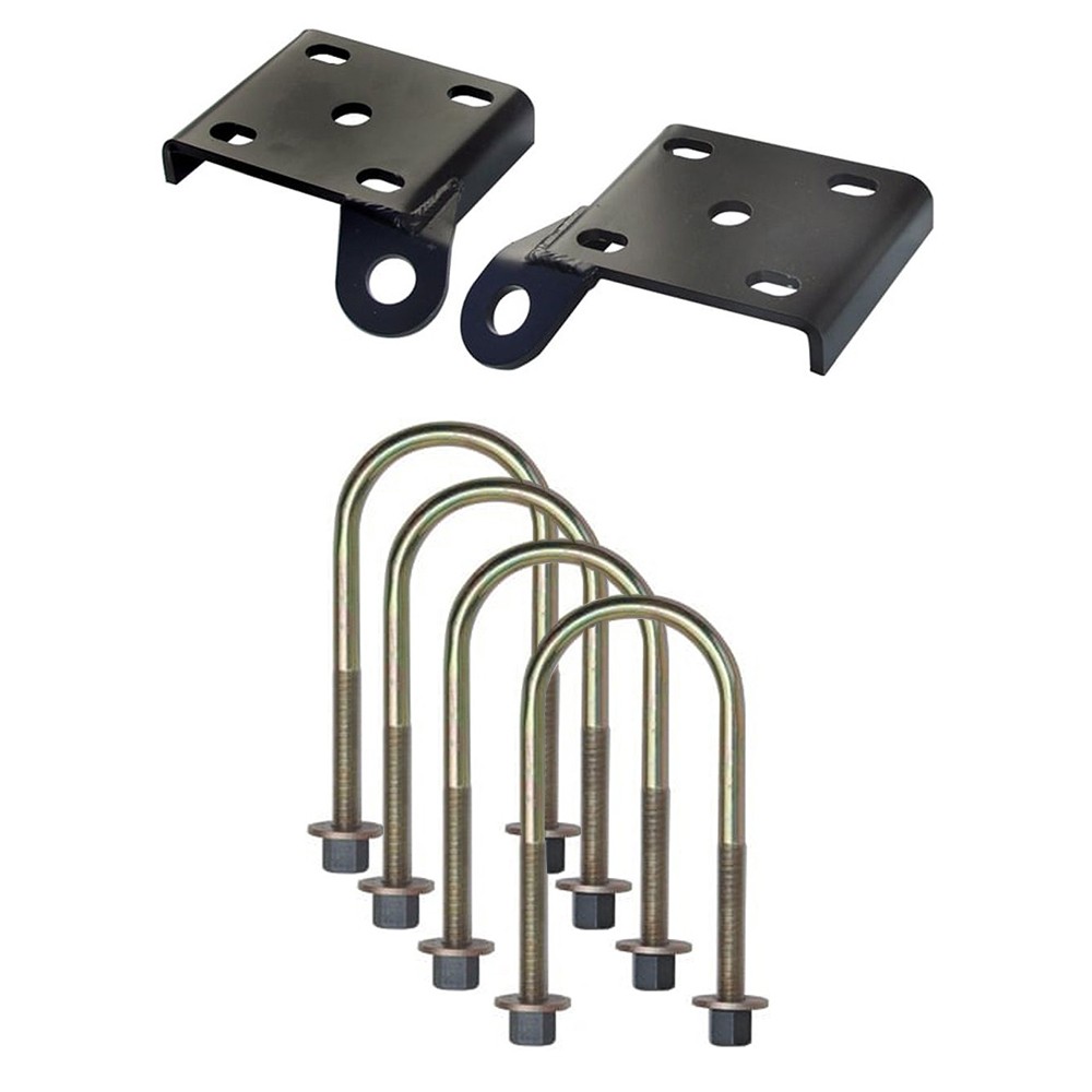 CJ Classics Pair Rear Shock Plates/U-Bolts For 3” Axle Tubes Mustang 1965-1973