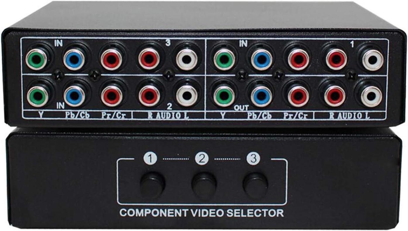 Component AV Video Switch Box 3 in 1 Out, 3 1 out