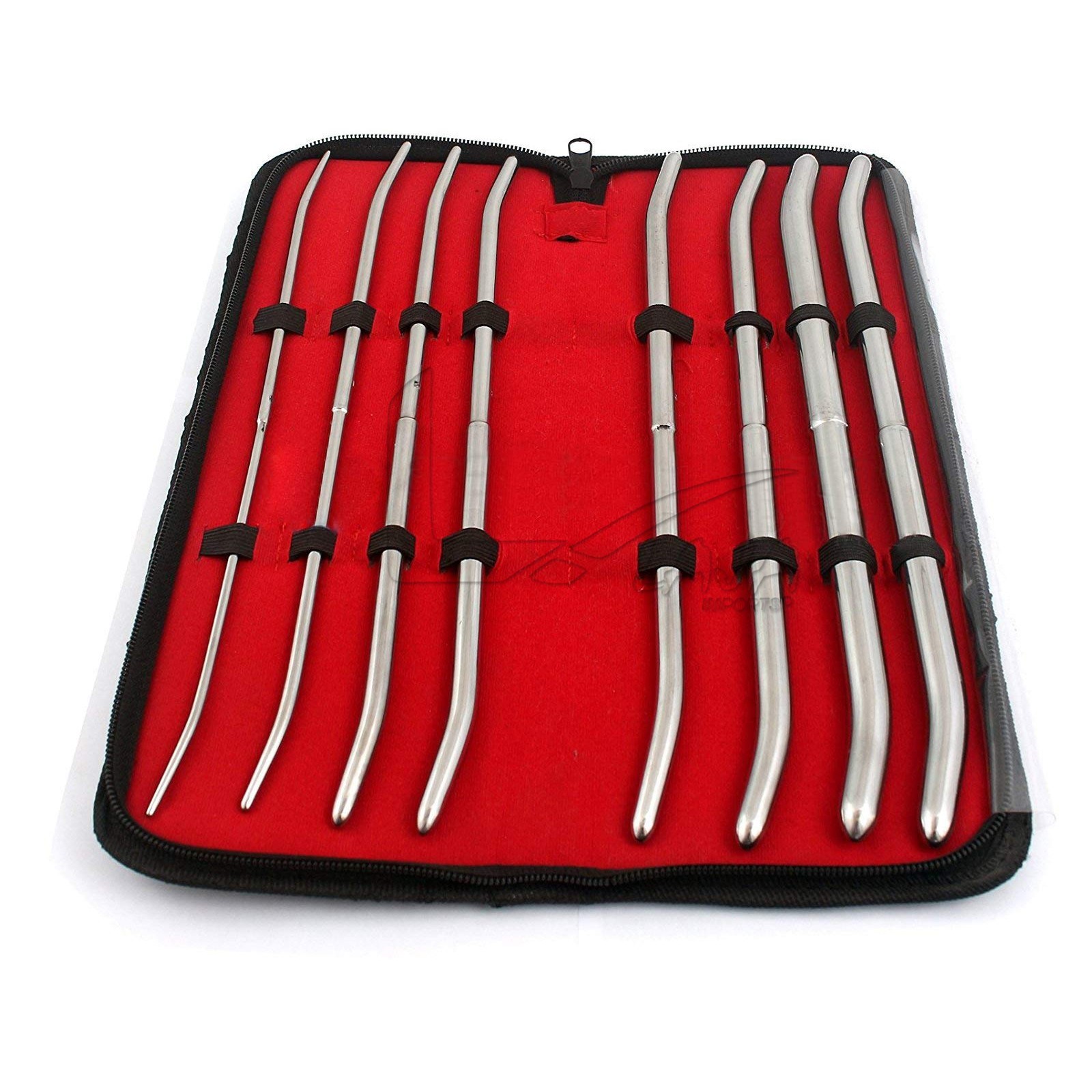 Pratt Uterine Dilator  Sounds Set Curved 8 Pcs 13Fr.-43Fr. Double Ended In Case