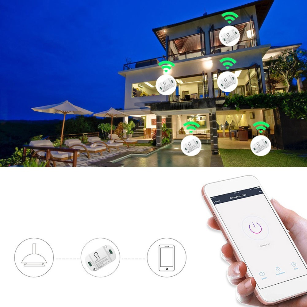 10A Wifi Switch App Timer for Smart Home Automation Voice Controller