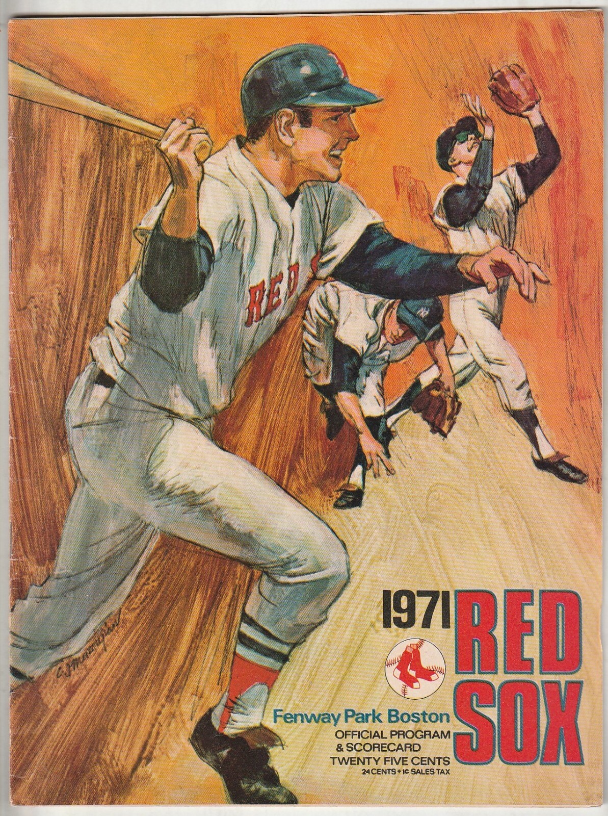 1971 Boston Red Sox vs Minnesota Twins Baseball Program---Yaz---Tony Conigliaro